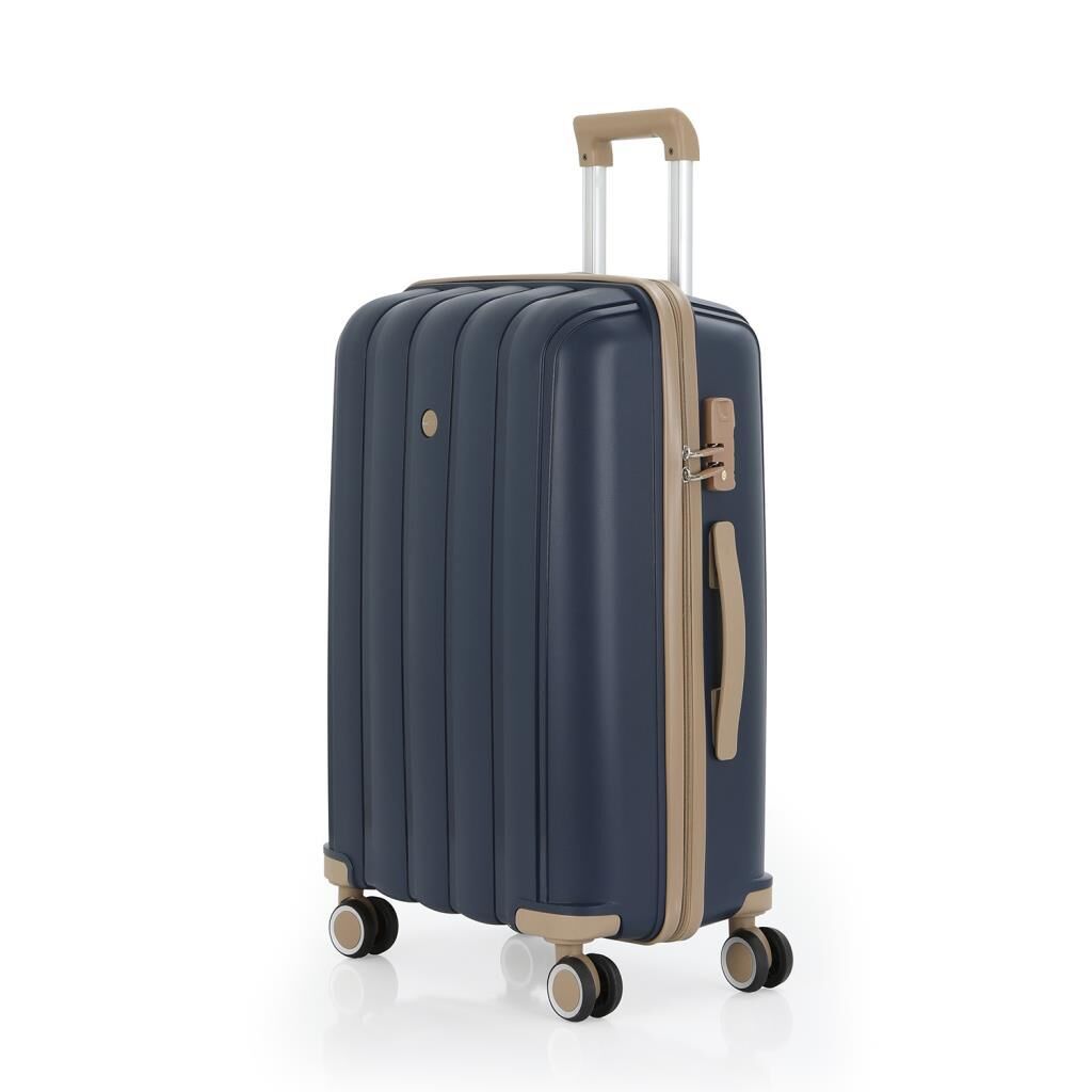 MÇS Orta Boy Kırılmaz Silikon Seyahat Valizi Bavulu V305 Laci/Şampanya