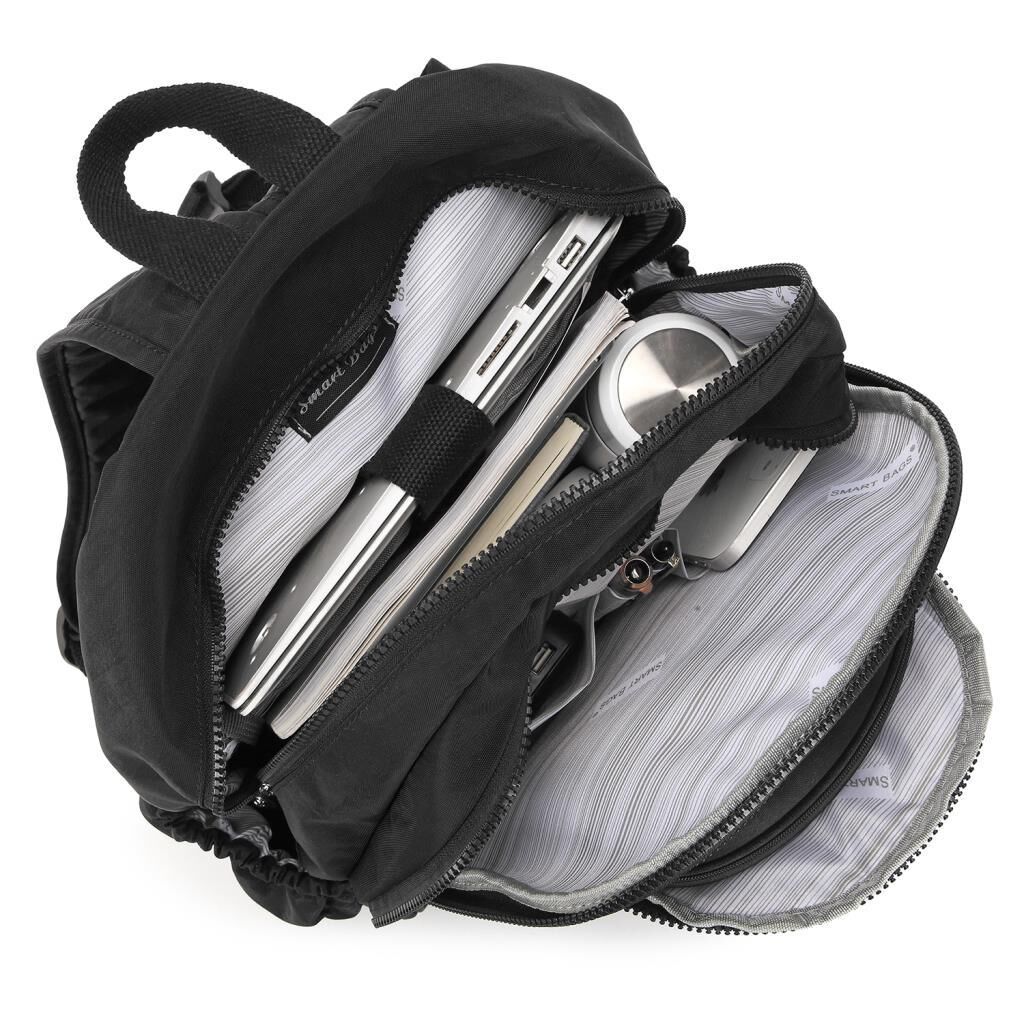 Smart Bags Büyük Boy Sırt Çantası Krinkıl Kumaş 1050 Siyah