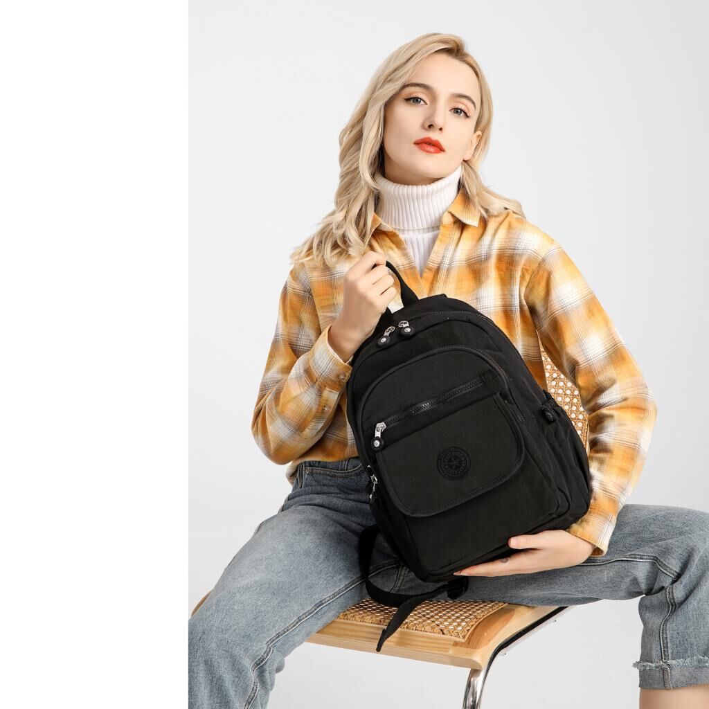 Orta Boy Kadın Sırt Çantası Smart Bags Krinkıl Kumaş 1187 A.Vizon
