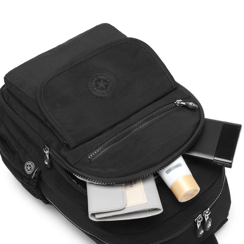 Orta Boy Kadın Sırt Çantası Smart Bags Krinkıl Kumaş 1187 A.Vizon