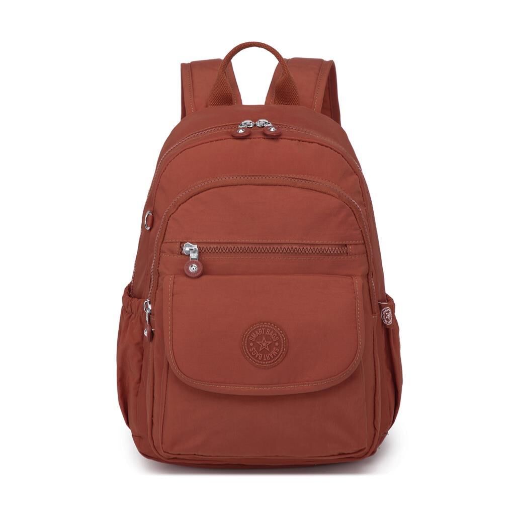 Orta Boy Kadın Sırt Çantası Smart Bags Krinkıl Kumaş 1187 Kiremit