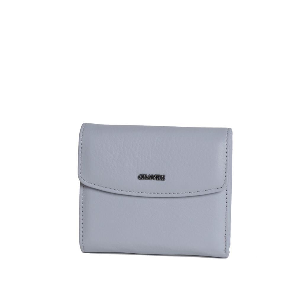 Grande Gerçek Deri Kadın Cüzdanı Hakiki Deri Küçük Boy Buz Mavi