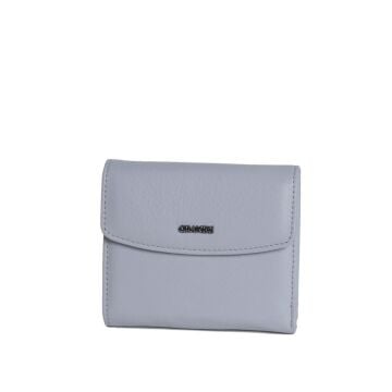 Grande Gerçek Deri Kadın Cüzdanı Hakiki Deri Küçük Boy Buz Mavi