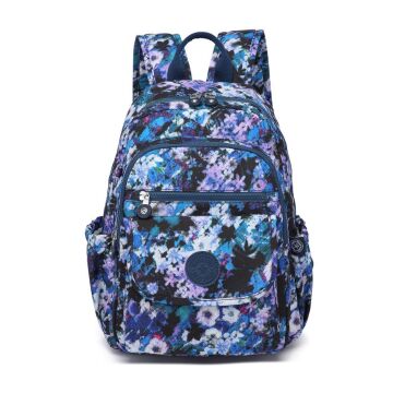 Orta Boy Kadın Sırt Çantası Smart Bags Krinkıl Kumaş 1187 Mavi Print