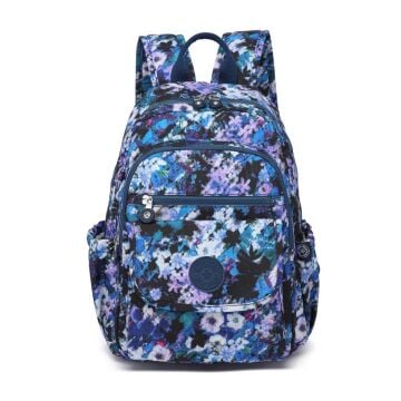 Orta Boy Kadın Sırt Çantası Smart Bags Krinkıl Kumaş 1187 Mavi Print