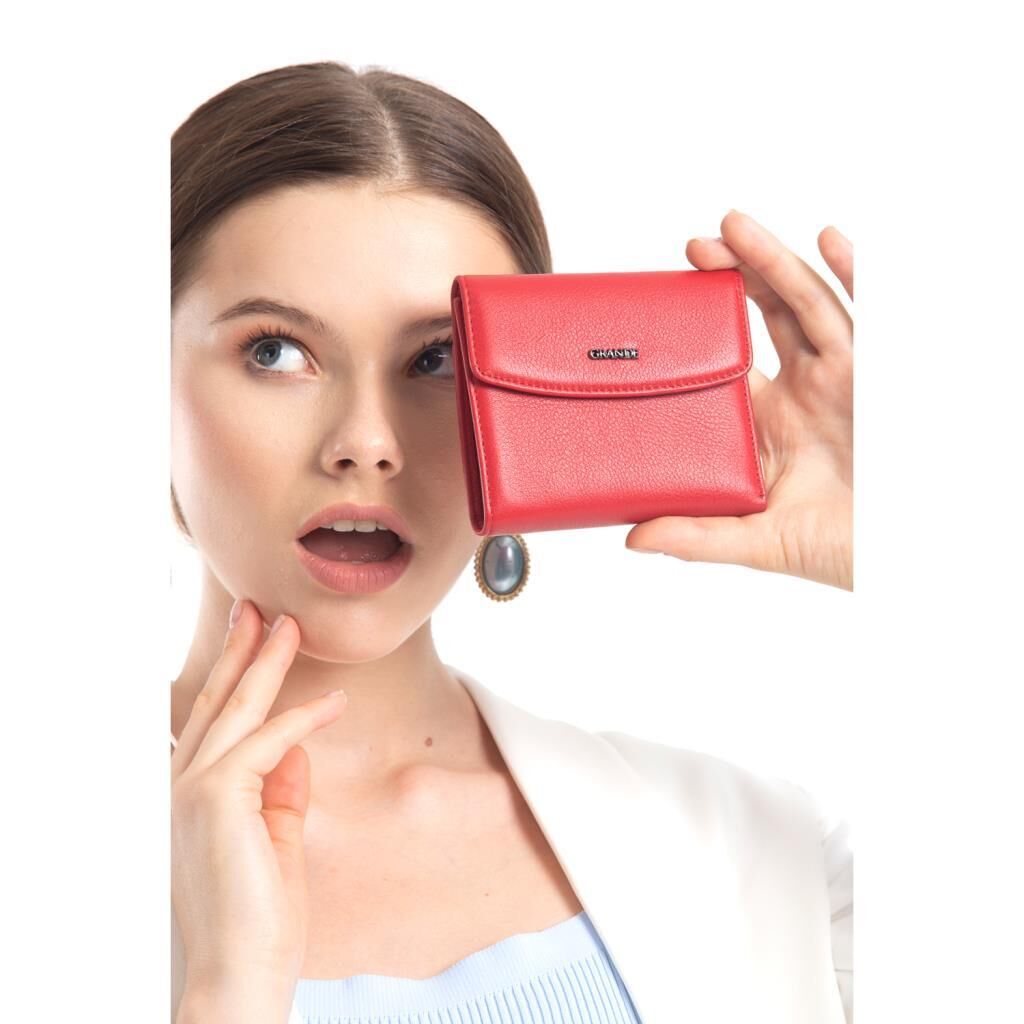 Grande Gerçek Deri Kadın Cüzdanı Hakiki Deri Küçük Boy Sarı