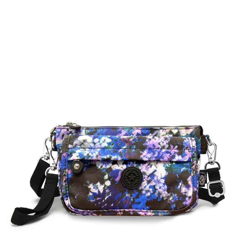 Minik Boy Krinkıl Kumaş Kadın Postacı Çantası Smart Bags 1191 Mavi Print