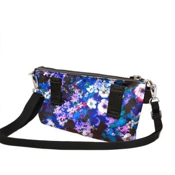 Minik Boy Krinkıl Kumaş Kadın Postacı Çantası Smart Bags 1191 Mavi Print