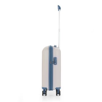 Mçs Valiz Kabin Boy Kırılmaz PP Silikon V305 Kemik/SkyBlue