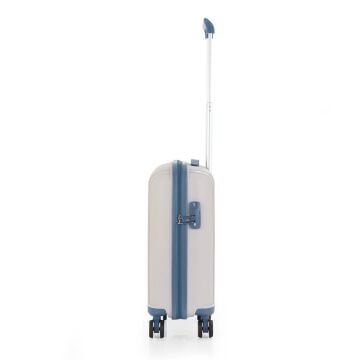 Mçs Valiz Kabin Boy Kırılmaz PP Silikon V305 Kemik/SkyBlue