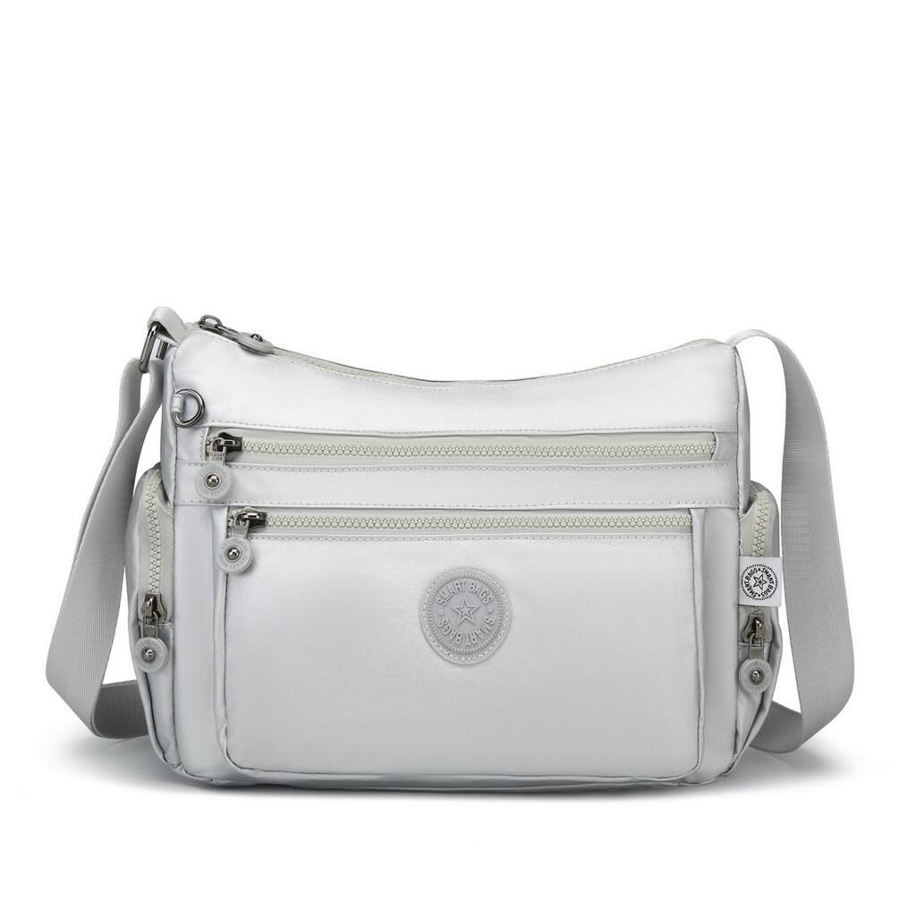 Metalik Kumaş Kadın Postacı Çantası Smart Bags 1115 Platin