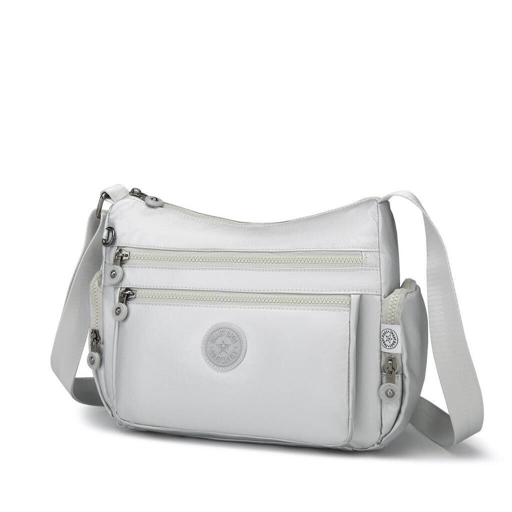 Metalik Kumaş Kadın Postacı Çantası Smart Bags 1115 Platin