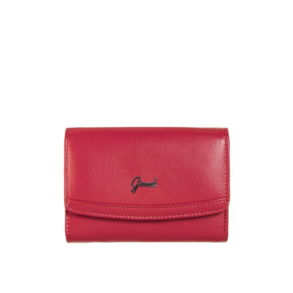 Grande Gerçek Deri Kadın Cüzdanı Hakiki Deri Normal Boy Fuşya