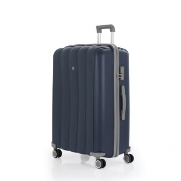 Mçs Valiz 3lü Set Kırılmaz PP Silikon Lacivert/Gri
