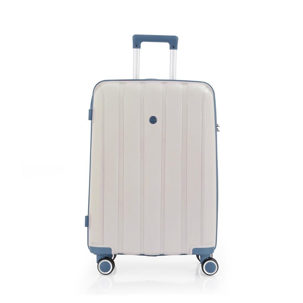 Mçs Valiz 3lü Set Kırılmaz PP Silikon Kemik/Sky Blue