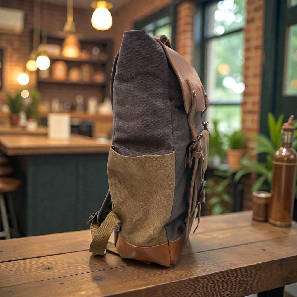 Kanvas Kumaş Laptop Gözlü Üniseks Sırt Çantası Baggaj KS25225 Gri