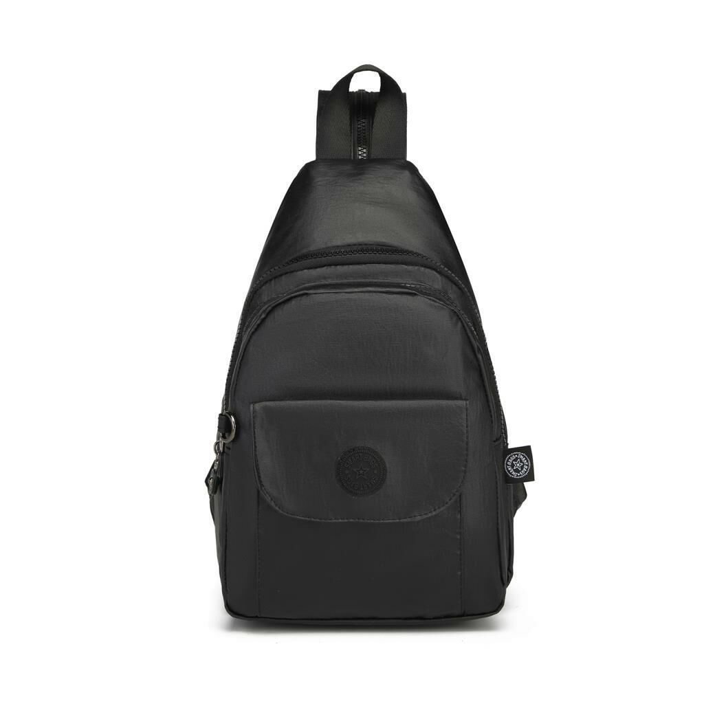 Metalik Kumaş Bodybag Askılı Sırt Çantası Smart Bags 1237 Siyah