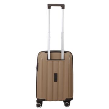 MÇS Kabin Boy Kırılmaz Silikon Seyahat Valizi Bavulu V305 Şampanya/AcıKahve