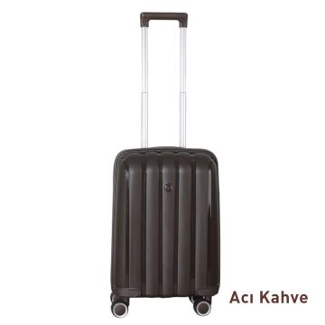 Mçs Valiz Kabin Boy Kırılmaz PP Silikon V305 Acı Kahve
