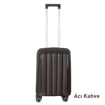 Mçs Valiz Kabin Boy Kırılmaz PP Silikon V305 Acı Kahve