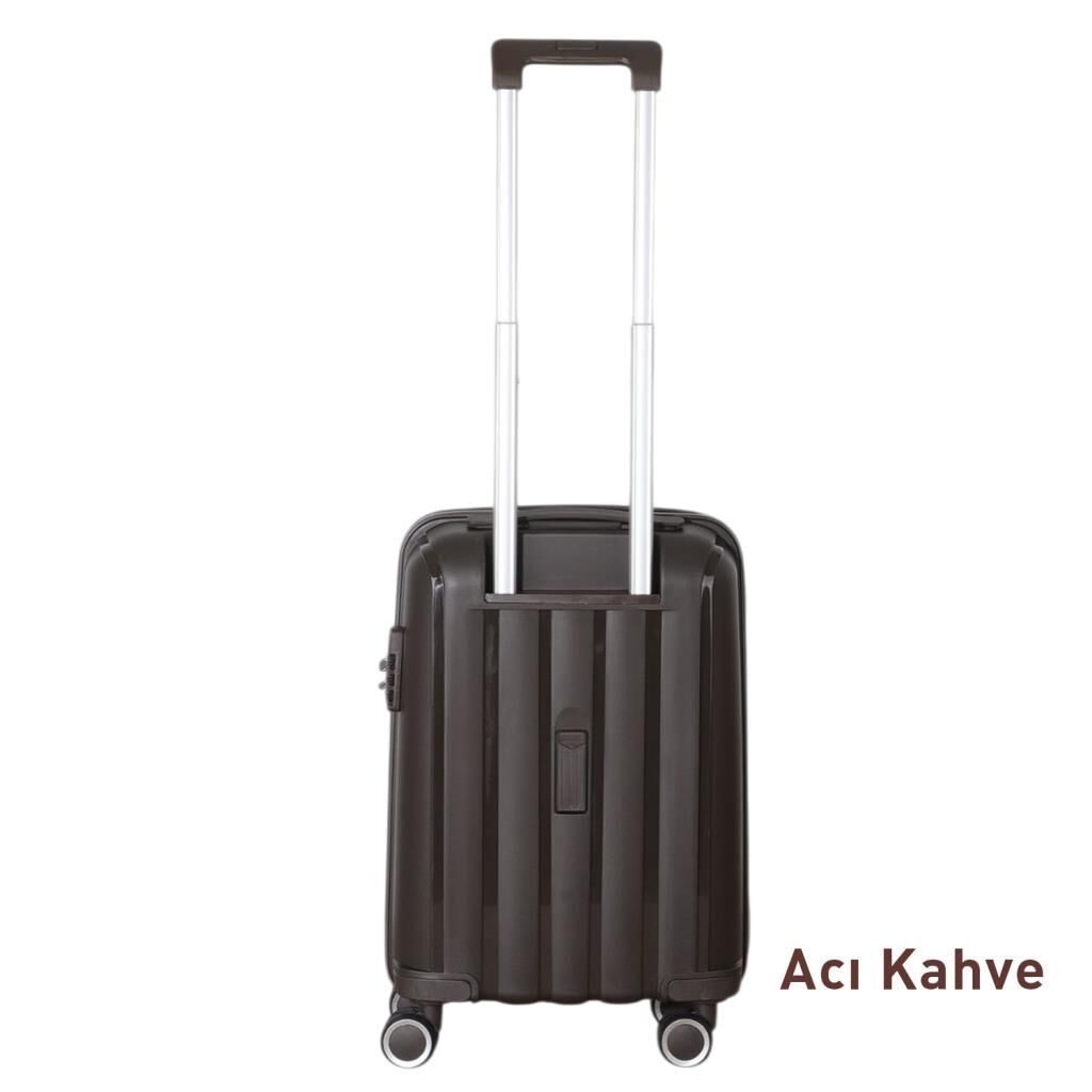 Mçs Valiz Kabin Boy Kırılmaz PP Silikon V305 Acı Kahve