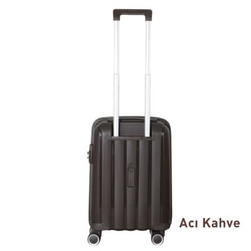 Mçs Valiz Kabin Boy Kırılmaz PP Silikon V305 Acı Kahve