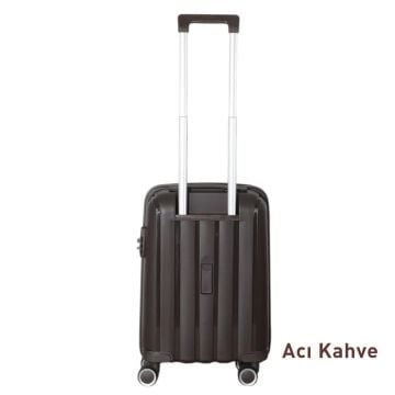 Mçs Valiz Kabin Boy Kırılmaz PP Silikon V305 Acı Kahve