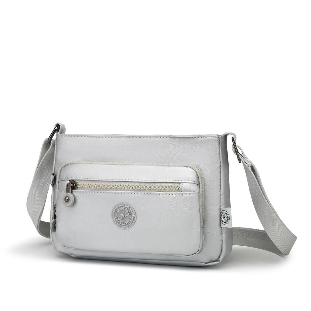 Metalik Kumaş Kadın Postacı Çantası Smart Bags 3270 Platin