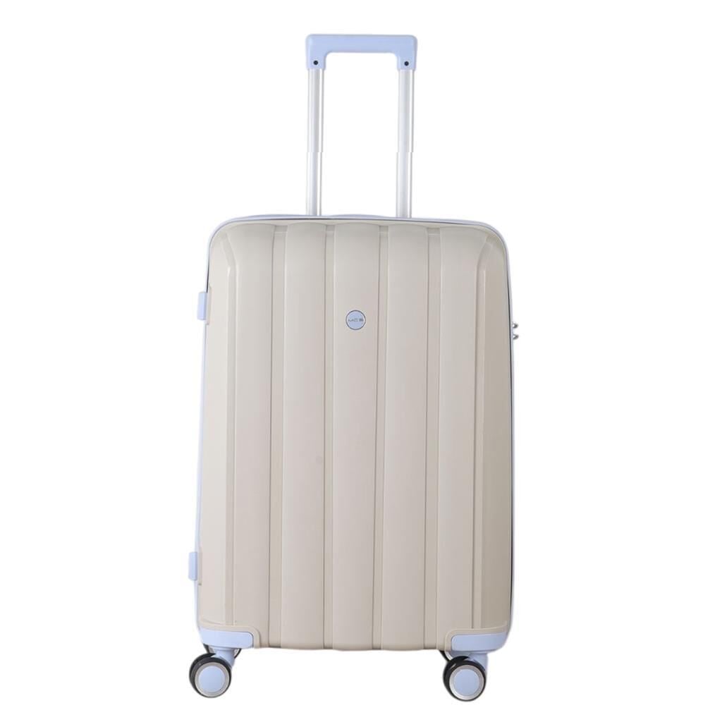 MÇS Orta Boy Kırılmaz Silikon Seyahat Valizi Bavulu V305 Kemik/BebeMavisi