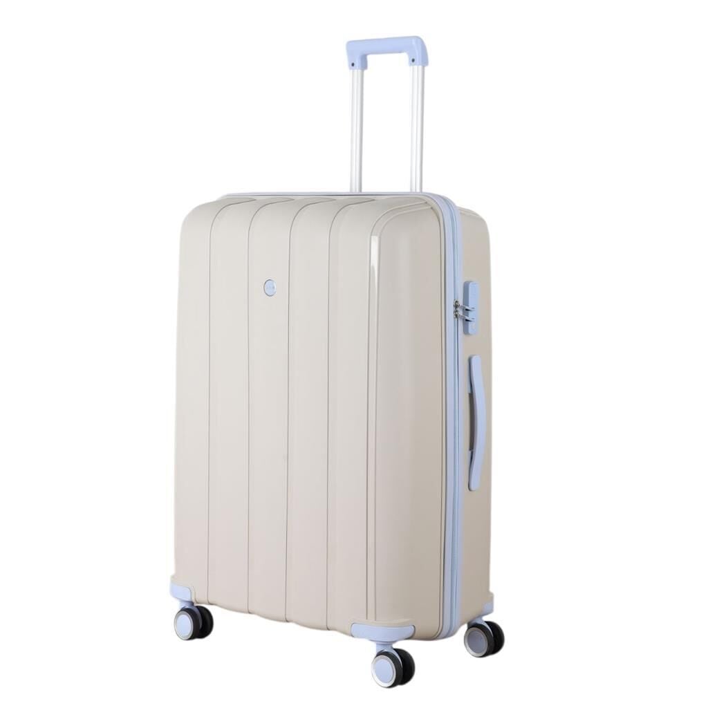 MÇS Orta Boy Kırılmaz Silikon Seyahat Valizi Bavulu V305 Kemik/BebeMavisi