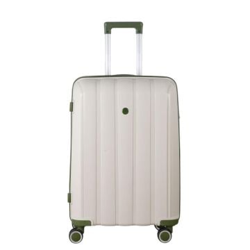 MÇS Orta Boy Kırılmaz Silikon Seyahat Valizi Bavulu V305 Kemik/Haki