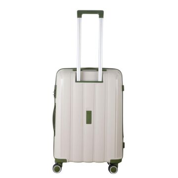MÇS Orta Boy Kırılmaz Silikon Seyahat Valizi Bavulu V305 Kemik/Haki