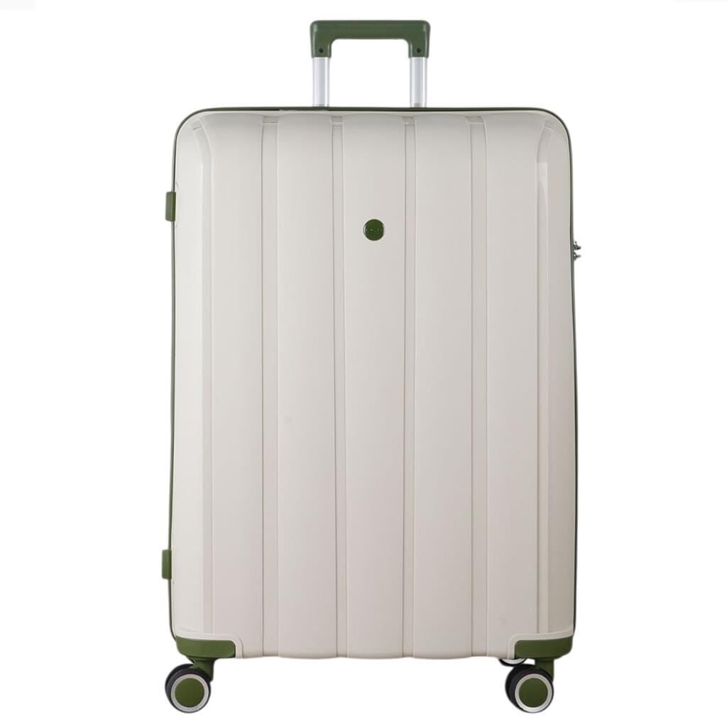 MÇS Büyük Boy Kırılmaz Silikon Seyahat Valizi Bavulu V305 Kemik/Haki