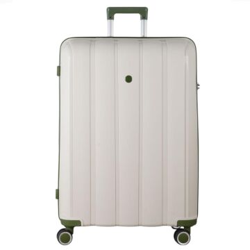 MÇS Büyük Boy Kırılmaz Silikon Seyahat Valizi Bavulu V305 Kemik/Haki