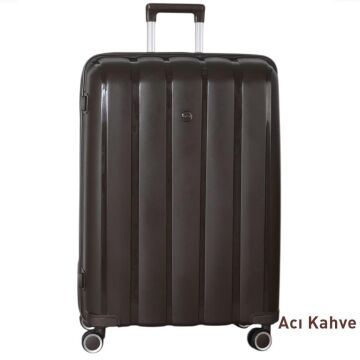 Mçs Valiz Büyük Boy Kırılmaz PP Silikon V305 Acı Kahve