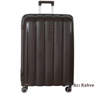 Mçs Valiz Büyük Boy Kırılmaz PP Silikon V305 Acı Kahve