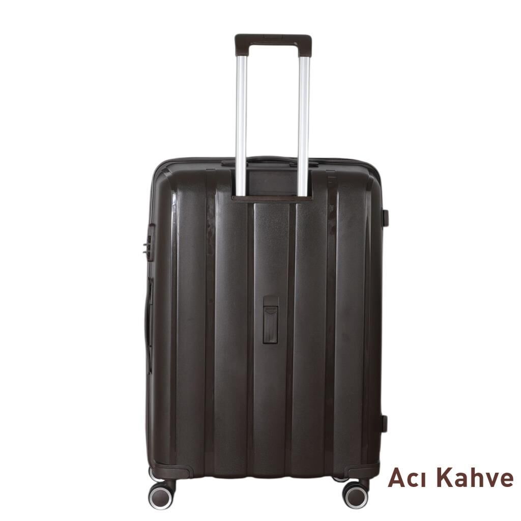 Mçs Valiz Büyük Boy Kırılmaz PP Silikon V305 Acı Kahve