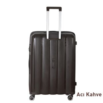 Mçs Valiz Büyük Boy Kırılmaz PP Silikon V305 Acı Kahve