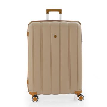 MÇS Büyük Boy Kırılmaz Silikon Seyahat Valizi Bavulu V305 Şampanya/Hardal