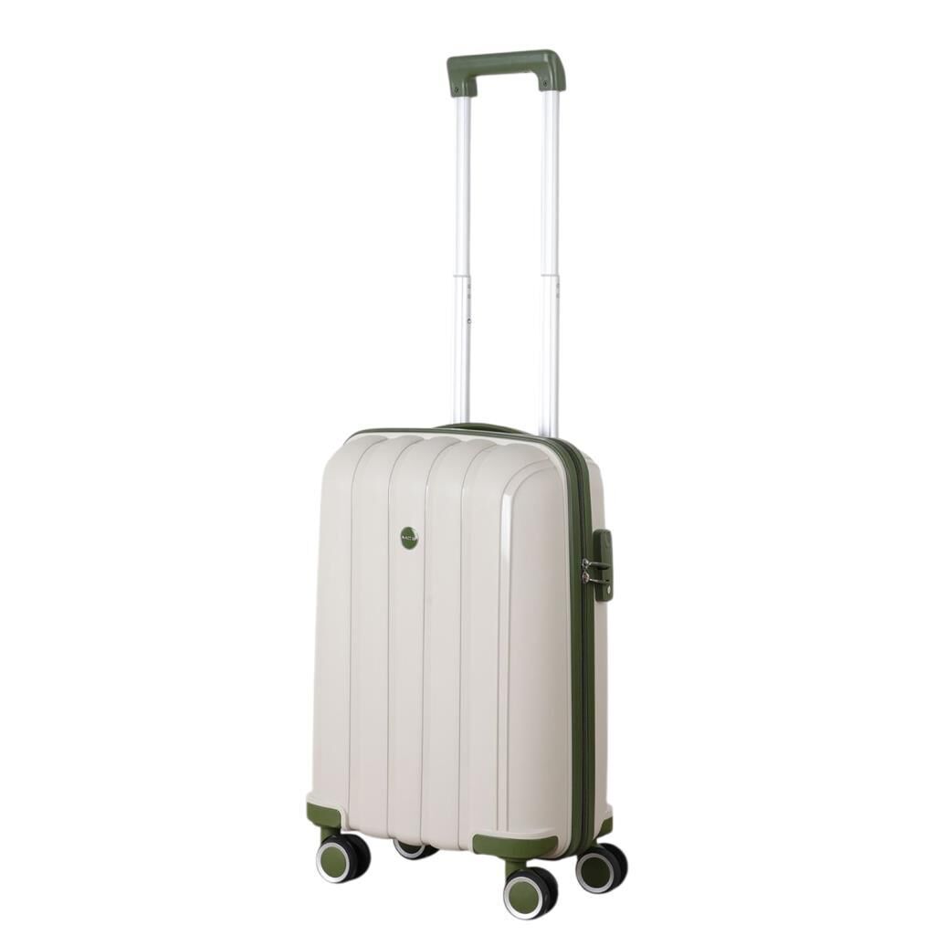 MÇS 3lü Set Kırılmaz Silikon Seyahat Valizi Bavulu V305 Kemik/Haki