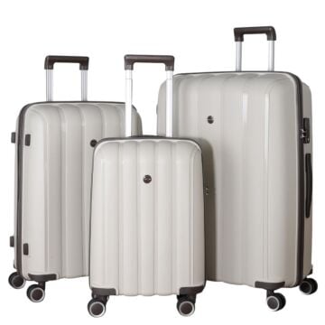 Mçs Valiz 3lü Set Kırılmaz Silikon Kemik/AcıKahve