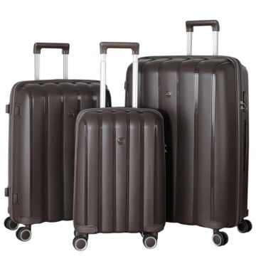 Mçs Valiz 3lü Set Kırılmaz Silikon Acı Kahve