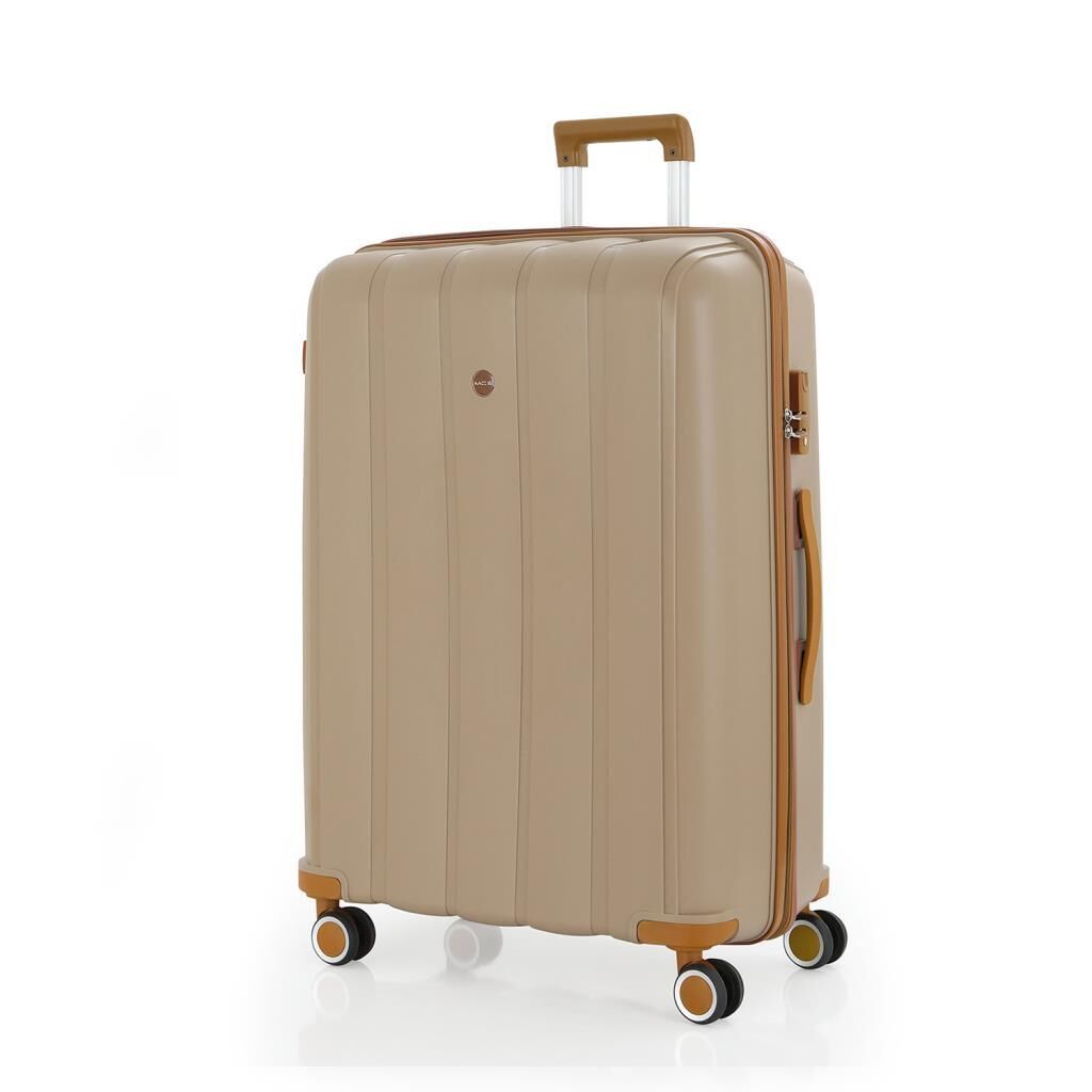 MÇS 3lü Set Kırılmaz Silikon Seyahat Valizi Bavulu V305 Şampanya/Hardal