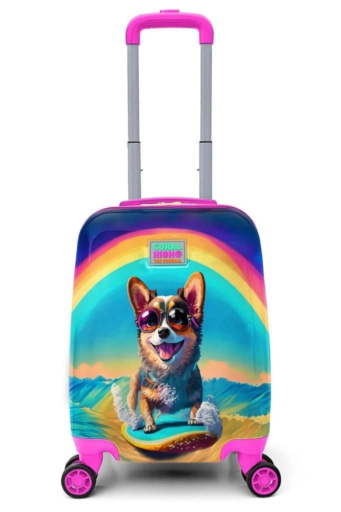 Coral High Minik Boy Çocuk Seyahat Valizi Sörfçü Köpek 16778