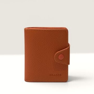 Grande Hakiki Deri Kart Cüzdanı Kredi Kartlık Orange