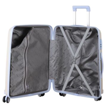 Mçs Valiz Büyük ve Kabin Kırılmaz PP Silikon Kemik/BebeMavisi