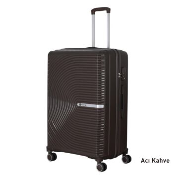 Mçs Valiz Büyük Boy Kırılmaz PP Silikon V374 Acı Kahve