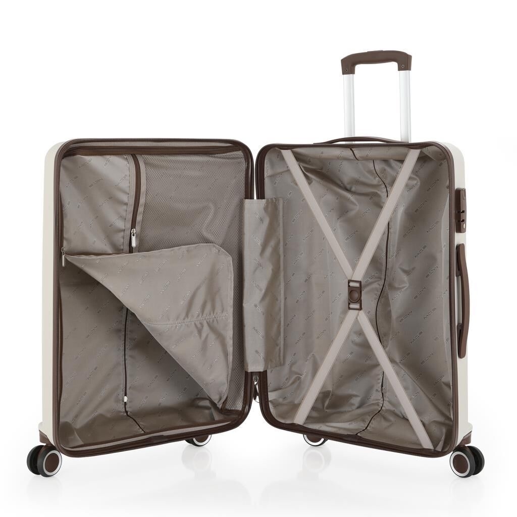 MÇS Büyük Boy Kırılmaz Silikon Seyahat Valizi Bavulu V374 Kemik/AcıKahve