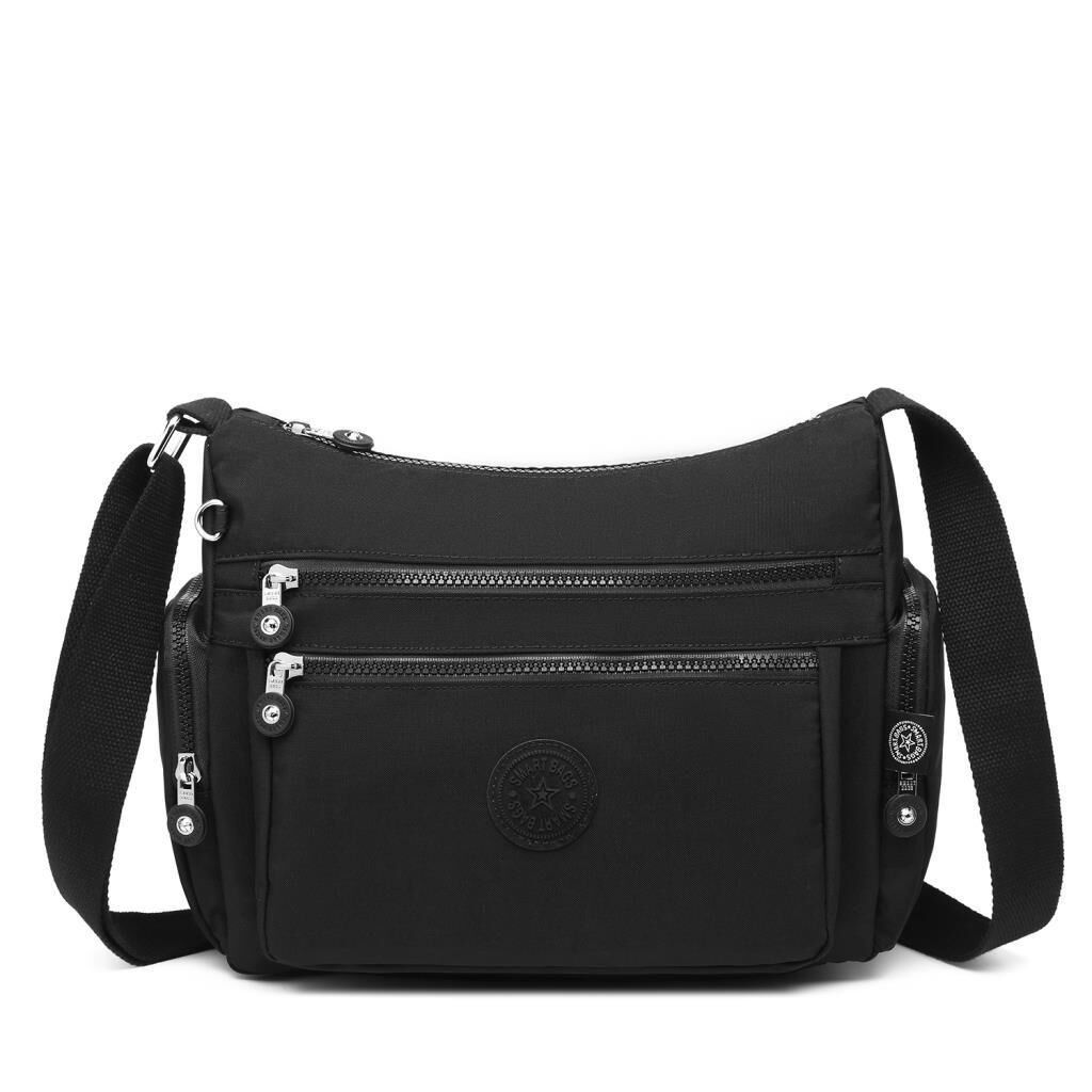 1115 Krinkıl Kumaş Bayan Omuz Çantası Smart Bags Siyah