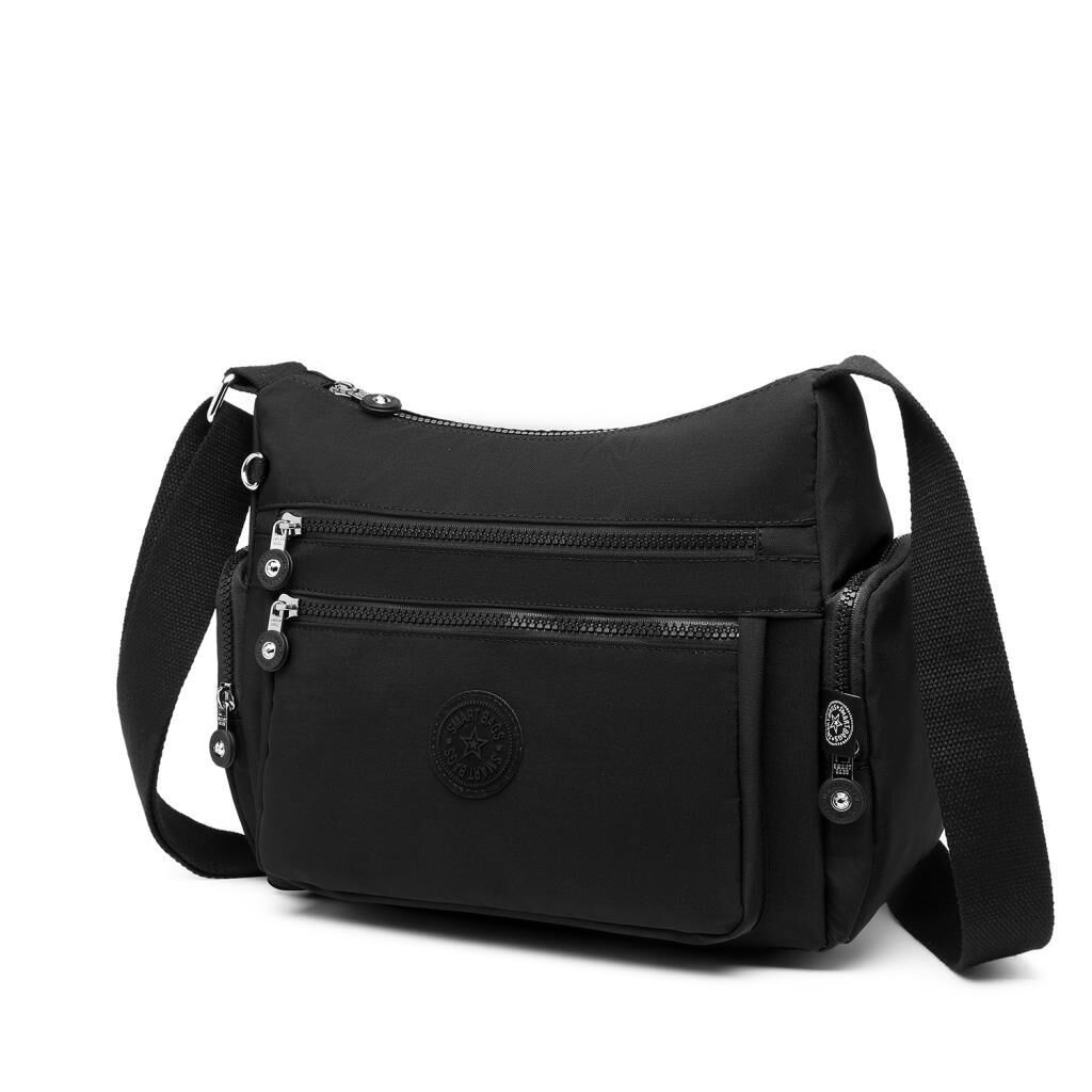 1115 Krinkıl Kumaş Bayan Omuz Çantası Smart Bags Siyah